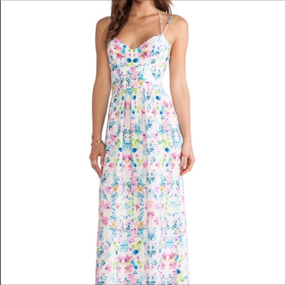 Amanda Uprichard slit maxi Gown in floral size 8